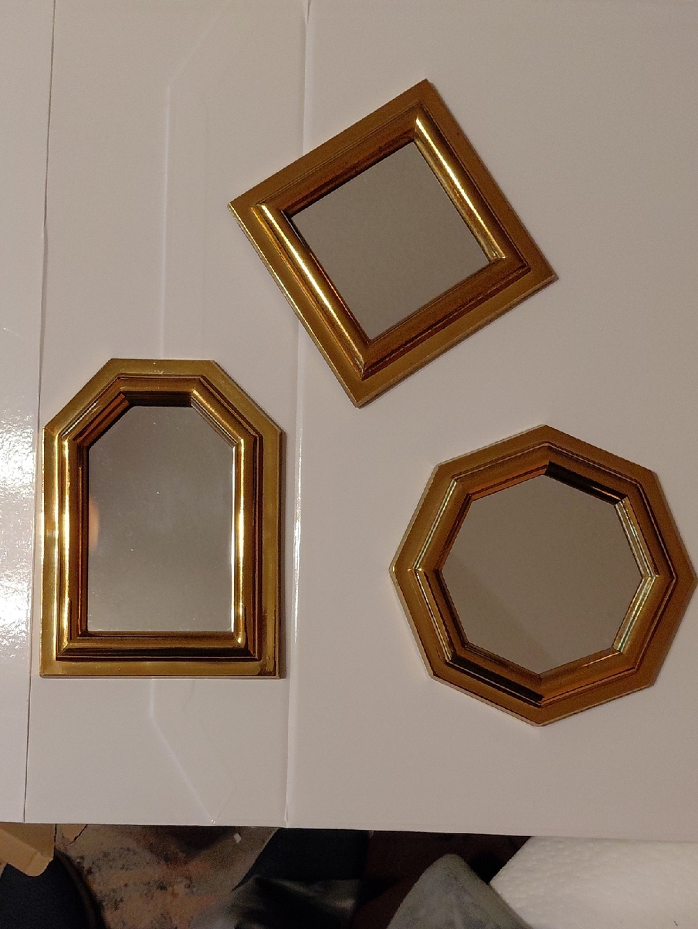Home Interiors Gold Decorative Wall Mirror Trio